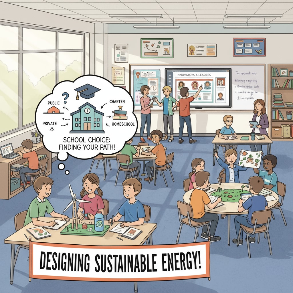 A classroom in a charter school where students are actively engaged in project - based learning, highlighting an aspect of school choice. Classroom activity in a charter school related to school choice