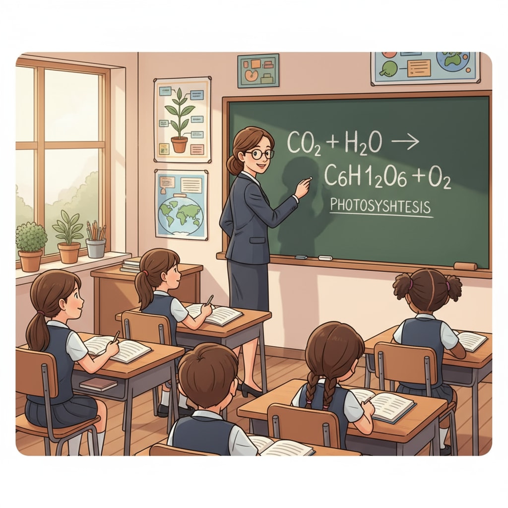 Traditional teaching method in a classroom