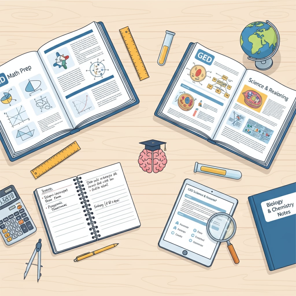 A student studying GED math and science resources