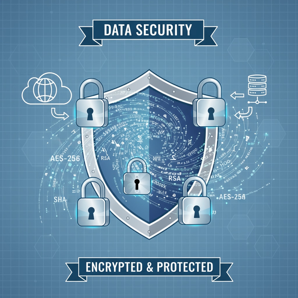 A visual representation of data security with padlocks and encrypted codes. Visual representation of data security concerns related to school account systems like Peachjar and Securely.