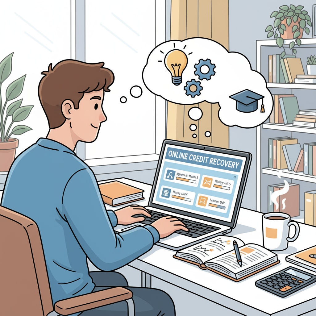 A student attending an online credit recovery class Student making up credits through an online course after age 22