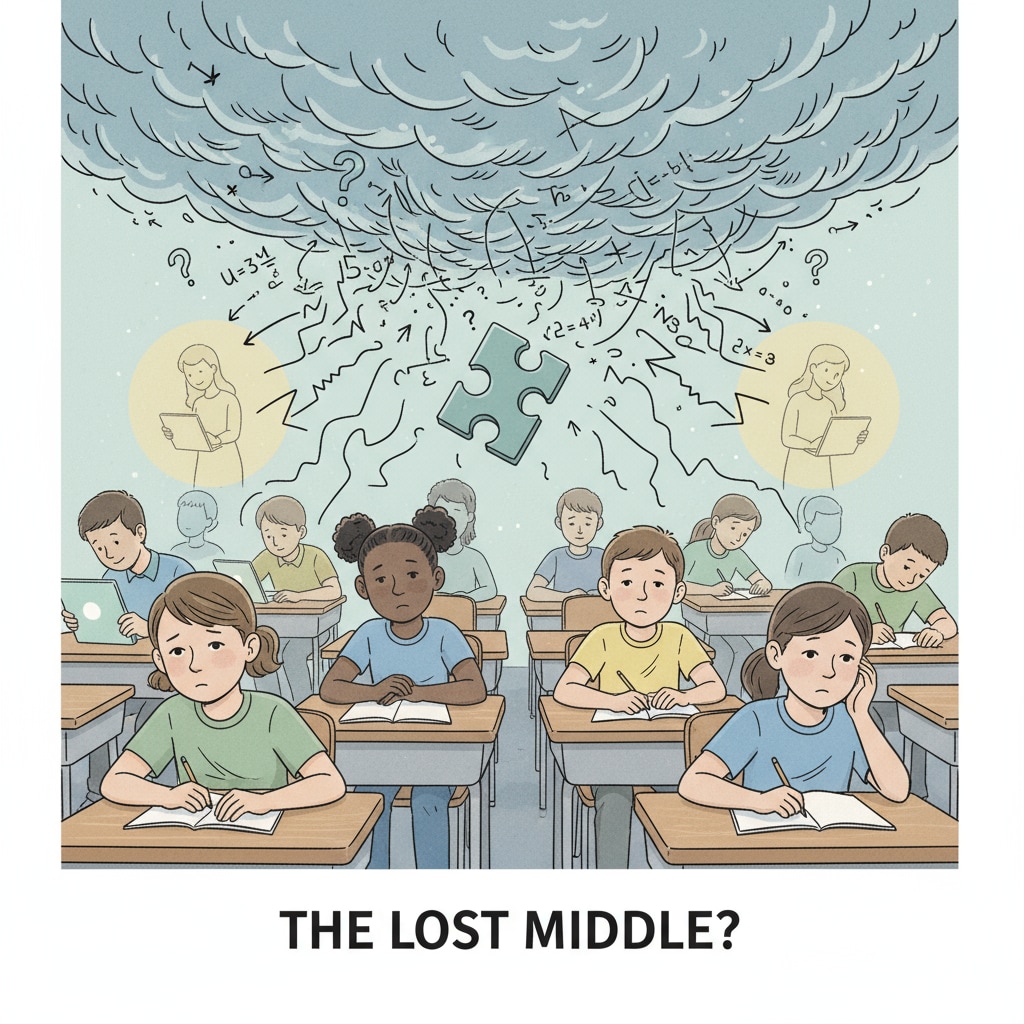 Group of middle-level students showing signs of being marginalized in terms of educational polarization, behavior management, and learning opportunities