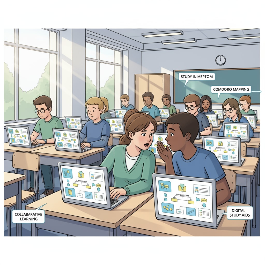 High school students accessing a study method sharing platform for academic skills improvement