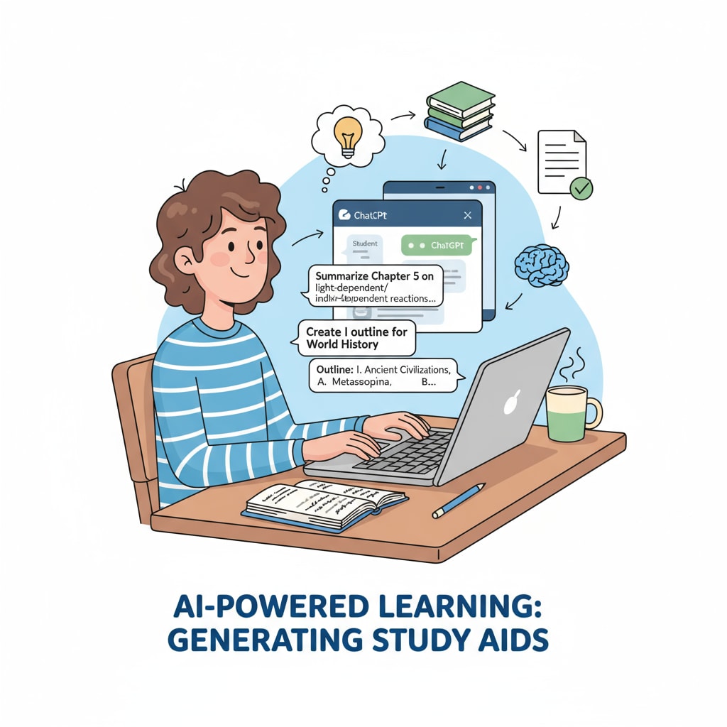 Student using ChatGPT for AI learning methods