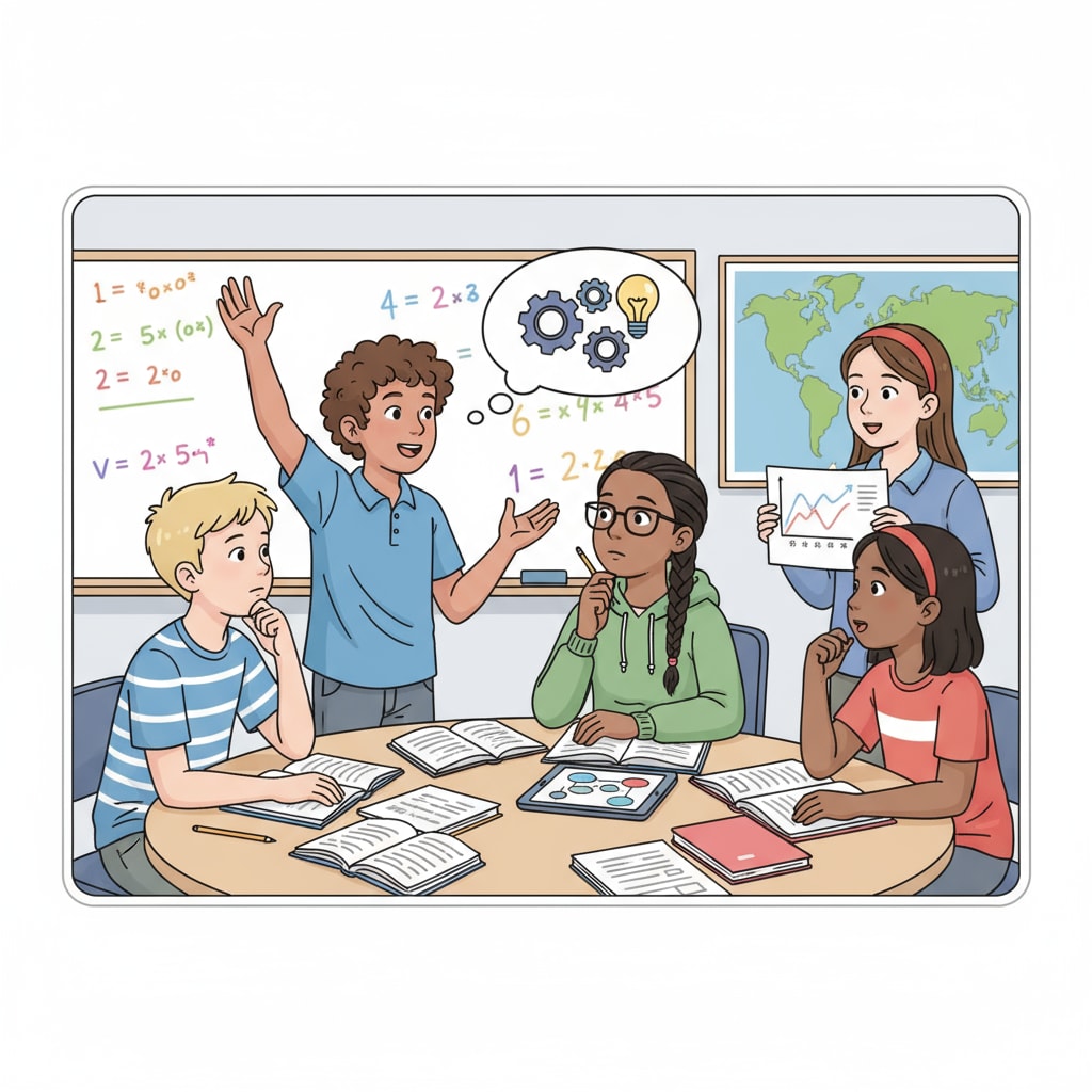 Middle school students demonstrating critical thinking during a discussion