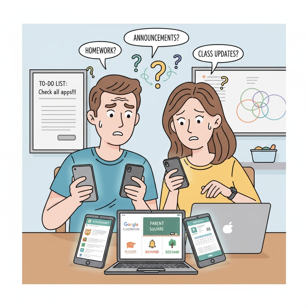 Parents confused with multiple home-school communication platforms on digital devices