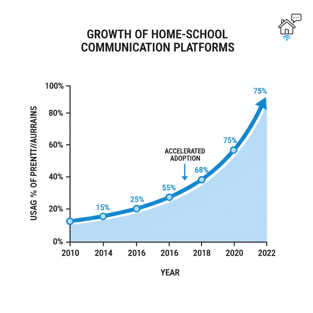 Graph showing the growth of home-school communication platforms usage