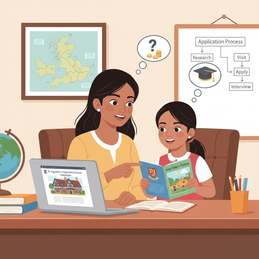 Parent and child considering UK private primary school scholarship application