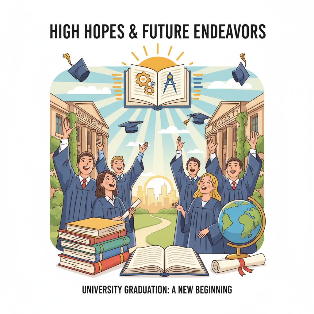 Students graduating from university with high hopes University graduates full of expectations for their career development