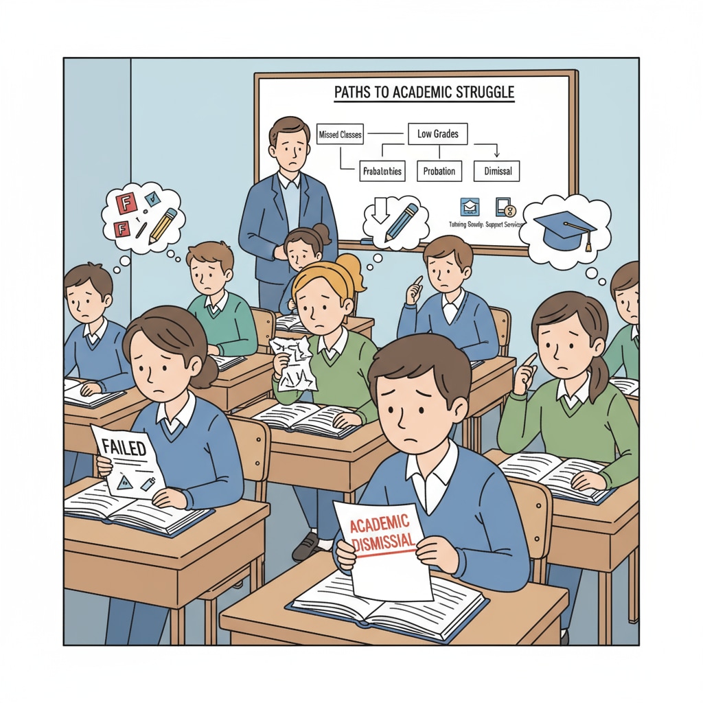 A classroom scene with students sitting at desks, books open, and engaged in study, which is relevant to the educational context of academic dismissal and student failure. Classroom scene related to academic dismissal, student failure, and university policies