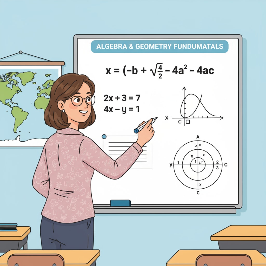 A high school math teacher writing on the whiteboard. A high school math teacher engaged in teaching, related to career paths for mathematics teachers.