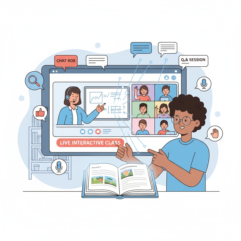 Students are actively involved in an online high school class, communicating with teachers and peers via digital platforms, highlighting the interactive nature of online learning. Online high school students participating in a digital class related to credit requirements and high school diplomas