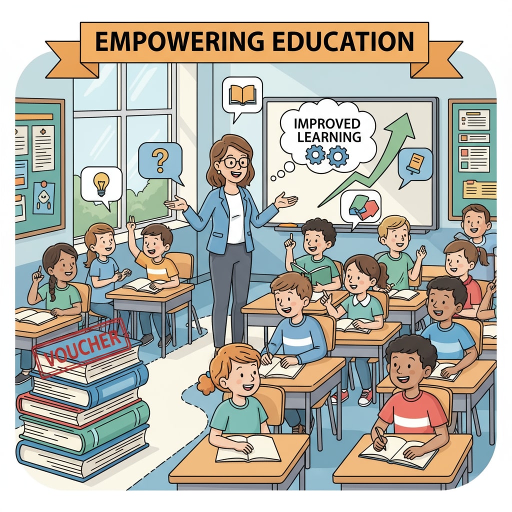 Students in a classroom discussion, showing potential educational improvement with vouchers