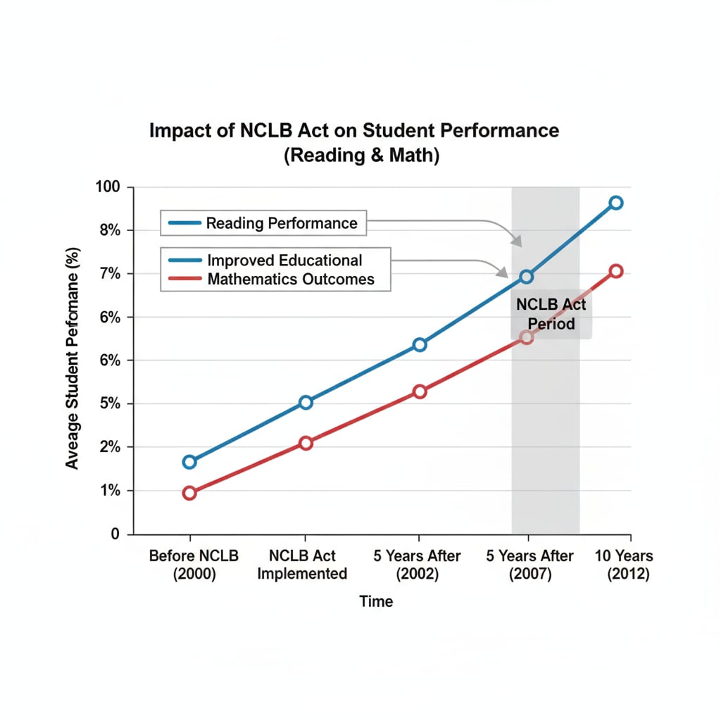 Graph showing student performance changes due to NCLB educational accountability and change