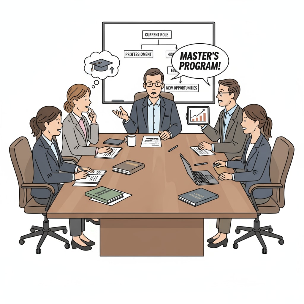 K12 educators discussing career paths and education upgrade