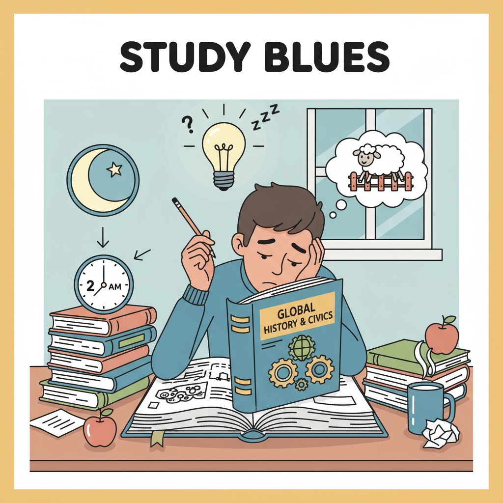 A student looking bored while studying a thick textbook. A bored student highlighting the lack of motivation due to the impracticality of school learning.