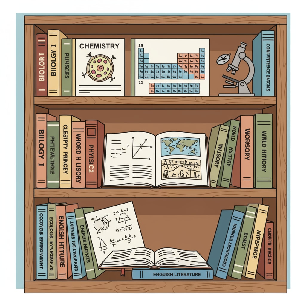 A bookshelf filled with various educational textbooks, representing the wealth of knowledge in the field of education. A collection of pedagogy textbooks for introductory learning