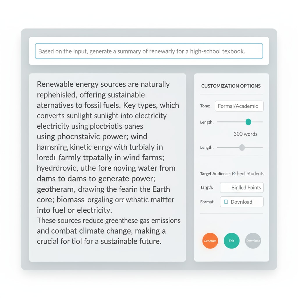 A screenshot of an AI writing interface highlighting the text generation process. It shows the input box, the generated text, and some of the options available for customization. AI writing interface demonstrating text generation related to AI writing, authenticity, and writing style