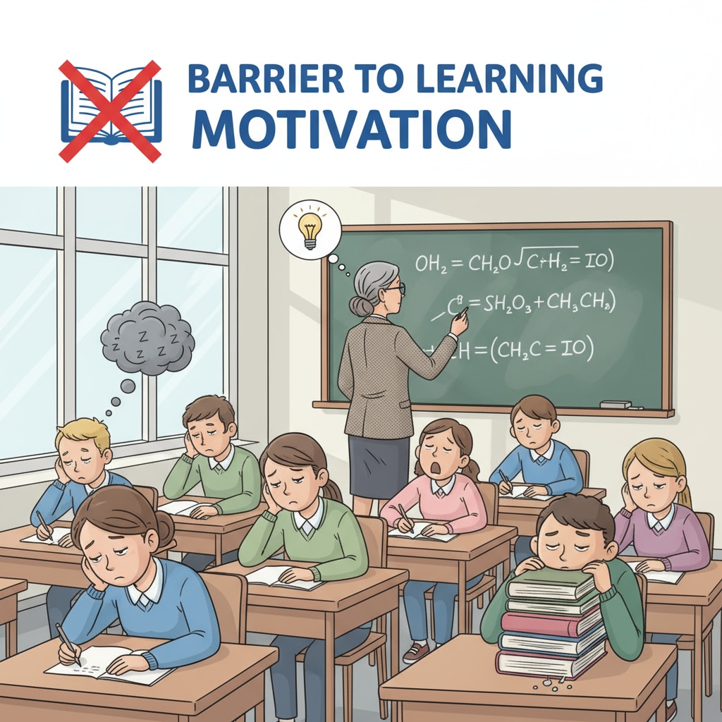 Bored K12 students in a classroom as a sign of low learning motivation