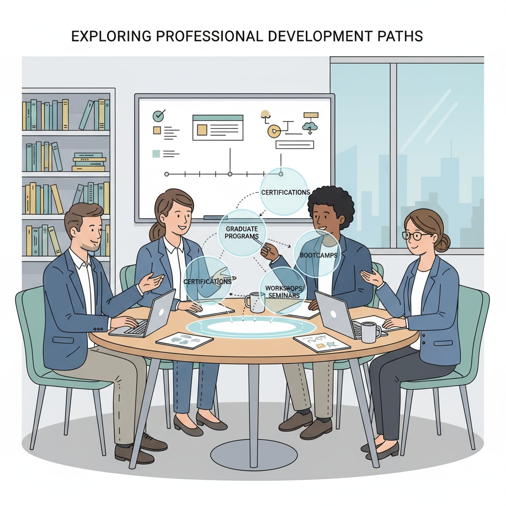 Full-time engineers discussing liberal arts education options through continuing education