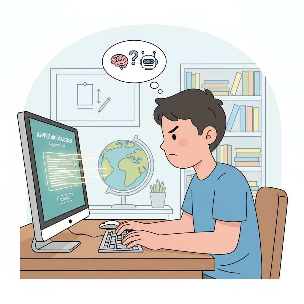 A student facing the dilemma of using an AI writing tool and its implications for academic integrity and skills value