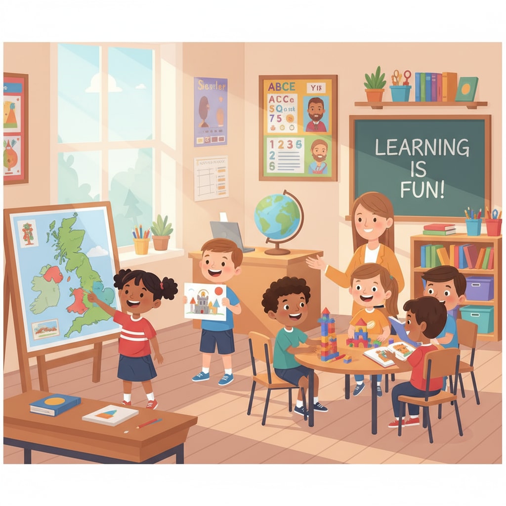 Children in a UK private primary school classroom related to bursaries and education