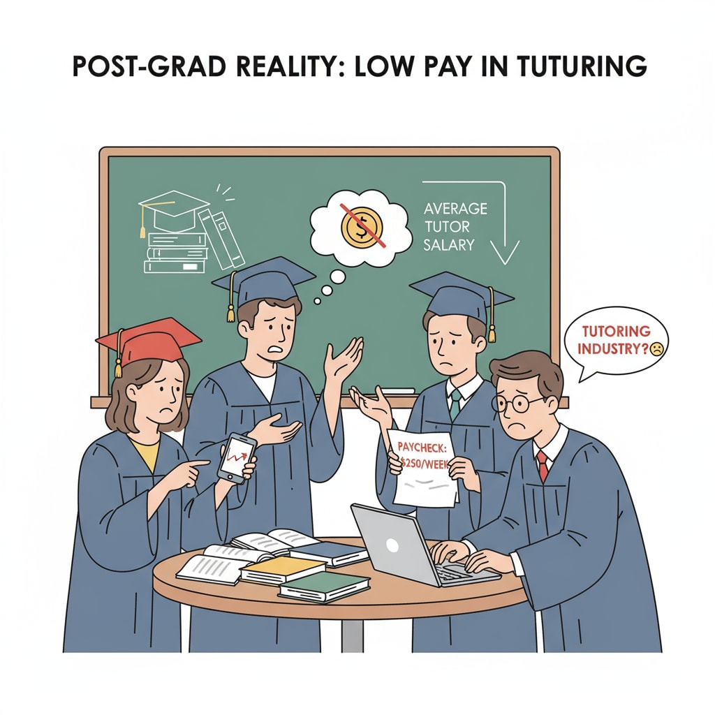 University graduates in Australia expressing dissatisfaction about low pay in the tutoring industry