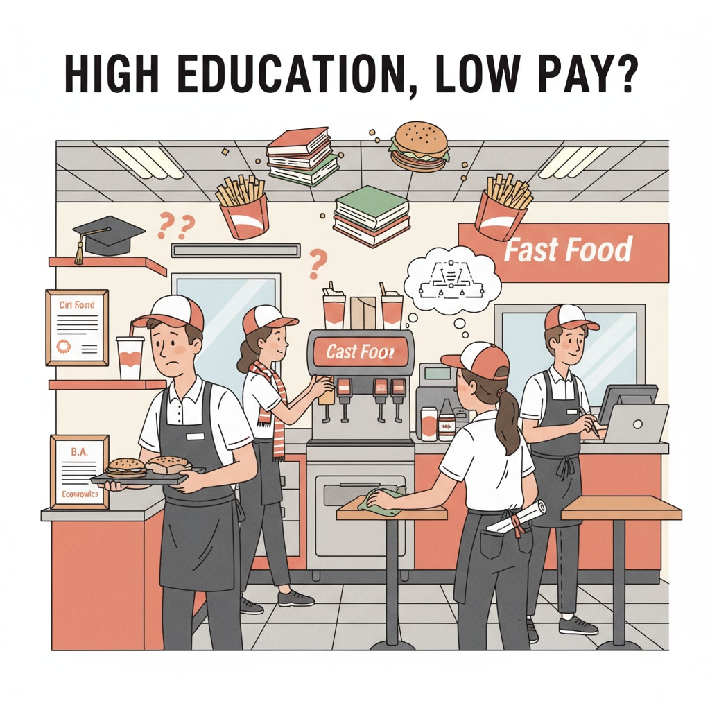 University degrees holders in a fast food job market scenario