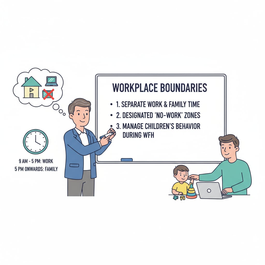 Educator setting workplace boundary rules to deal with issues involving workplace relationships, family boundaries, and children's behavior