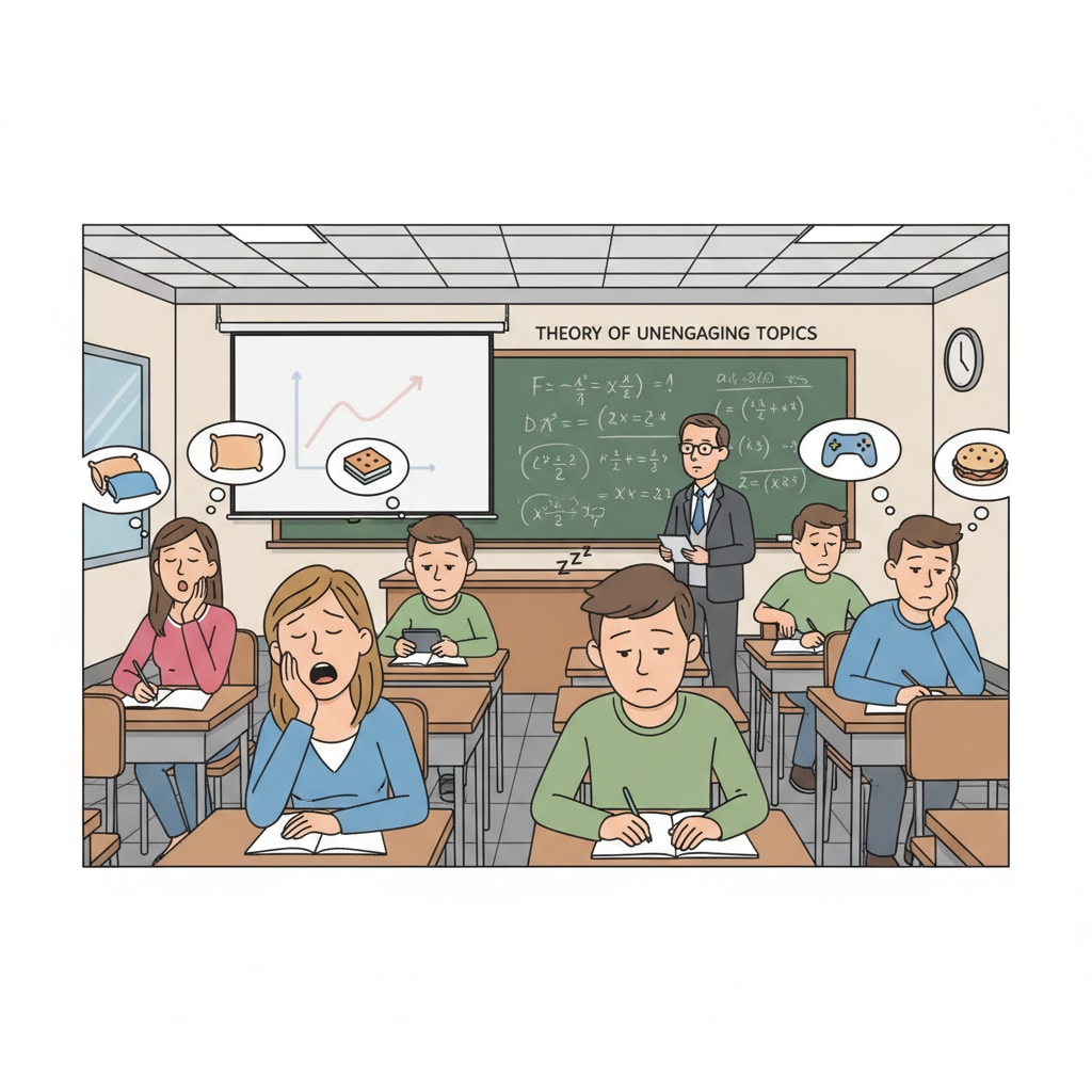 A group of students looking bored during a lecture, with some yawning, indicating the lack of curiosity in the traditional learning environment Bored students during a lecture showing lack of curiosity in the school system