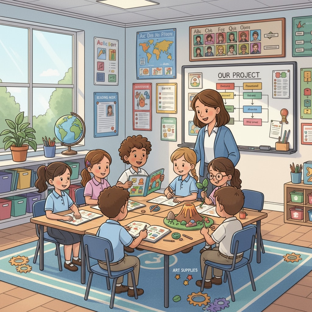 Children in a private elementary school classroom, related to private and public school education choices