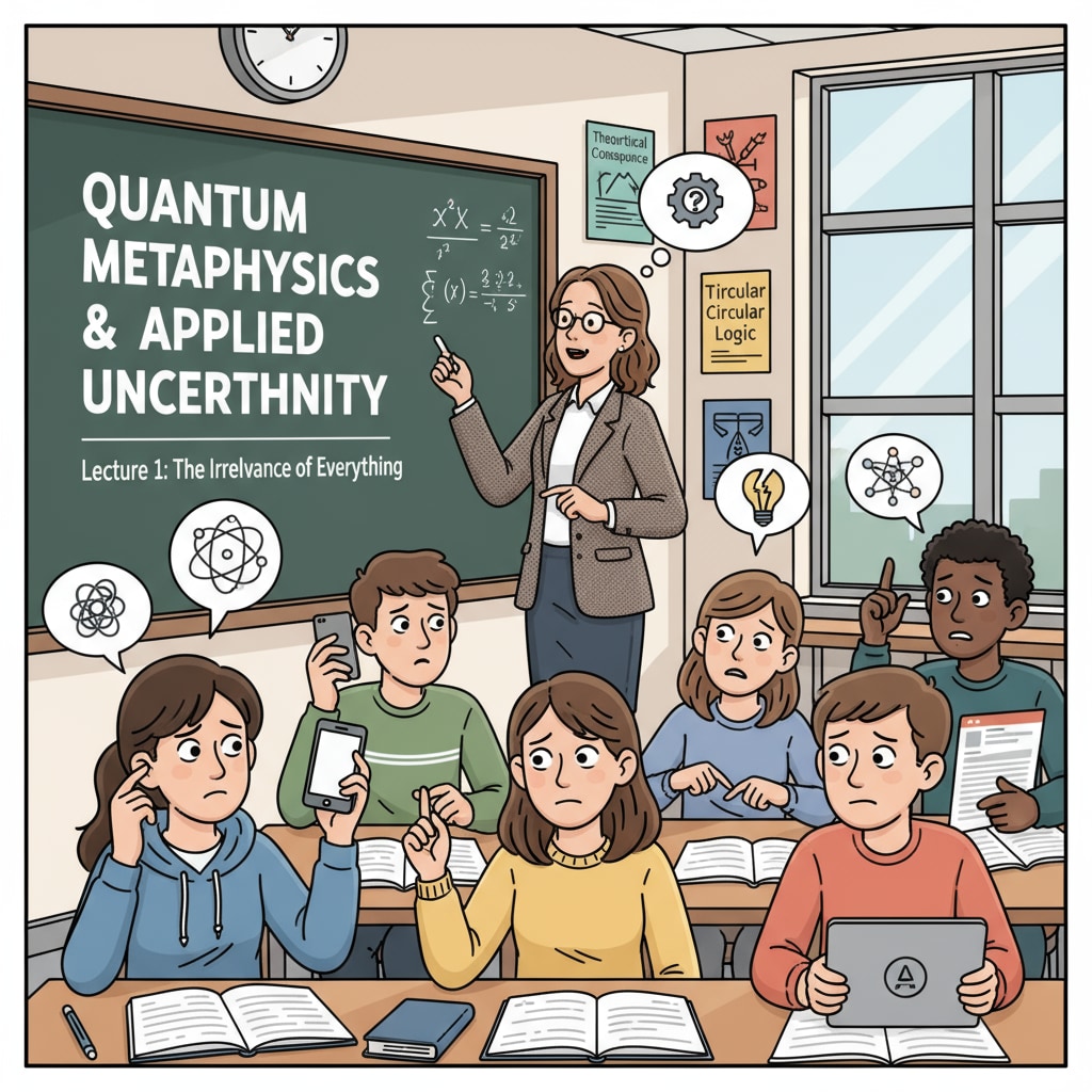 Students showing confusion in a classroom related to school education practicality and performance evaluation