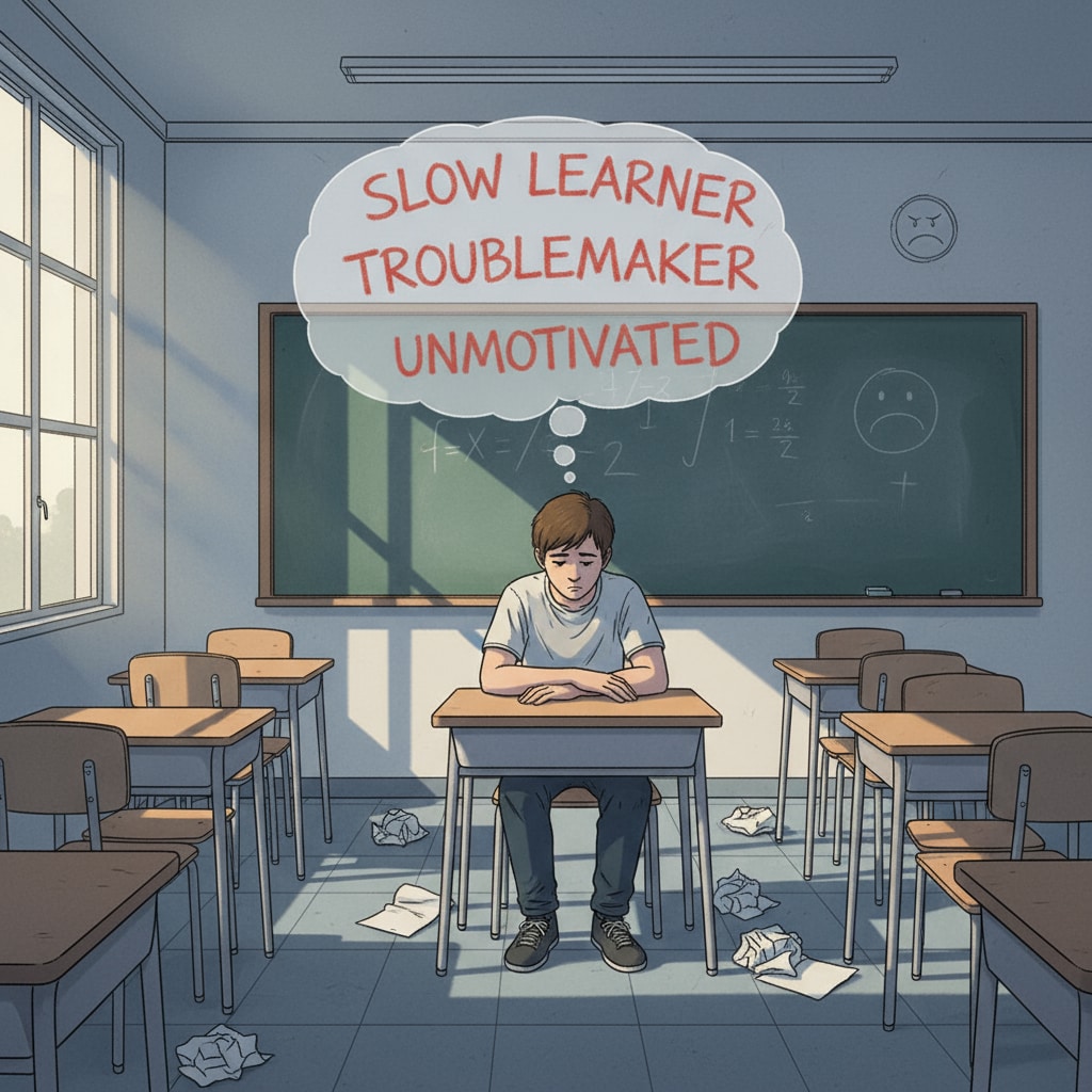 A student affected by negative labeling