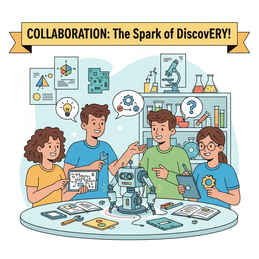 Girls are working together on a STEM project, collaborating and sharing ideas, which is an important aspect of promoting girls in STEM. Girls collaborating on a STEM project related to gender differences in STEM