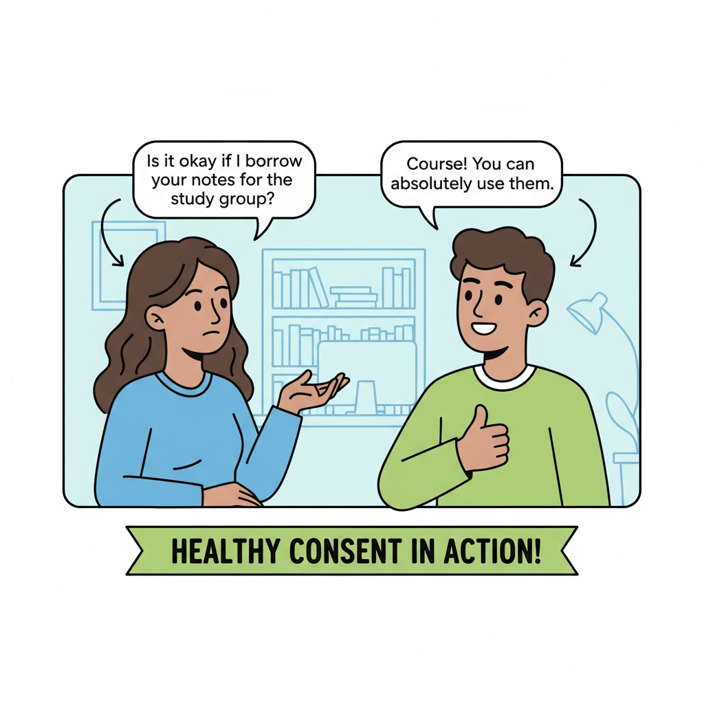 Movie still demonstrating a positive example of consent for youth education in the context of anti-bullying