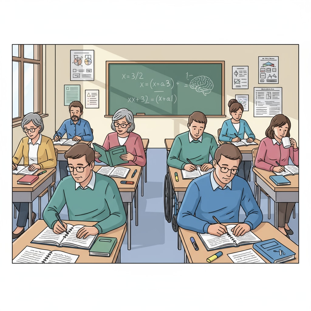 Adult learners in a classroom environment for graduation credits and credit completion in adult education