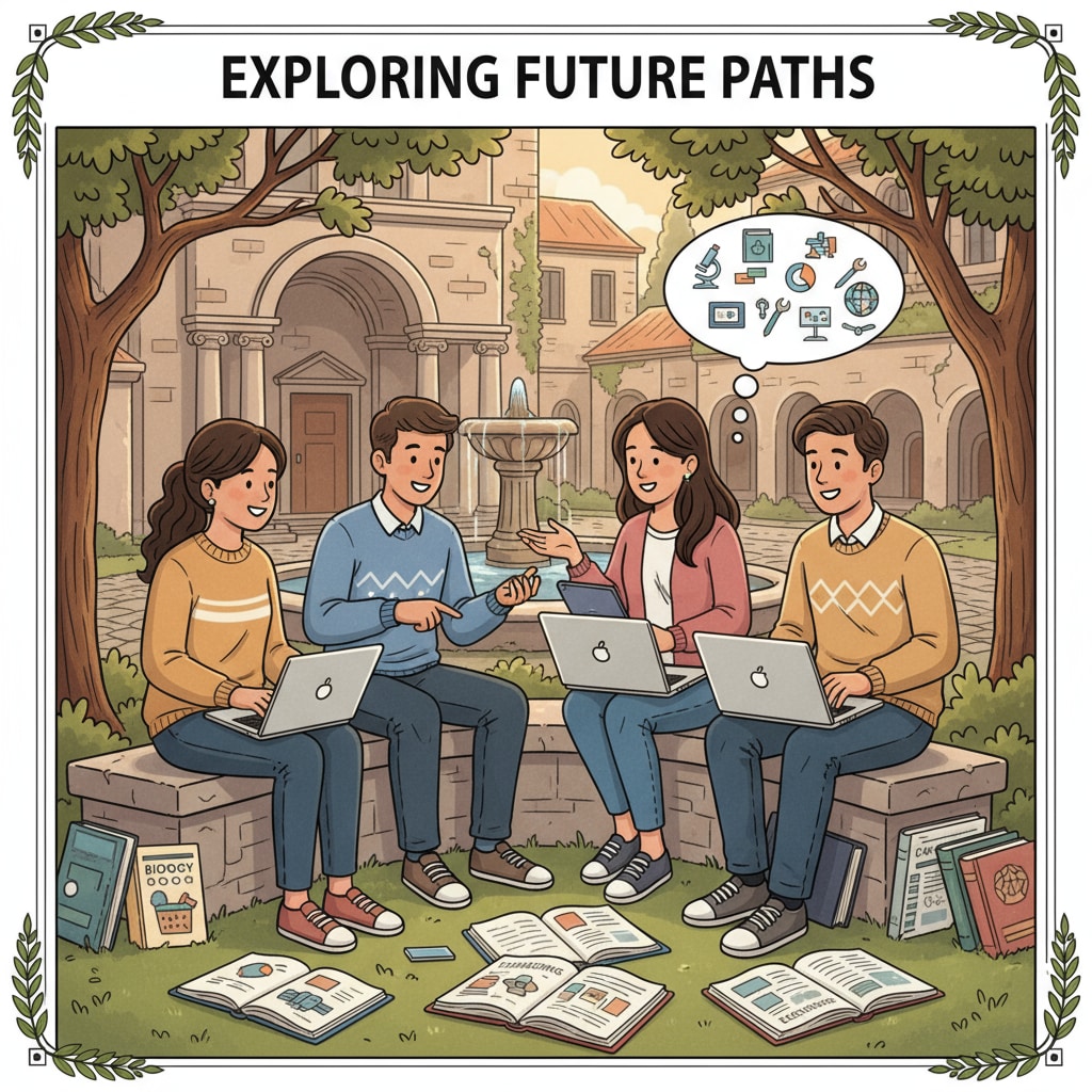 Students discussing university majors during European study abroad related to mathematics and programming