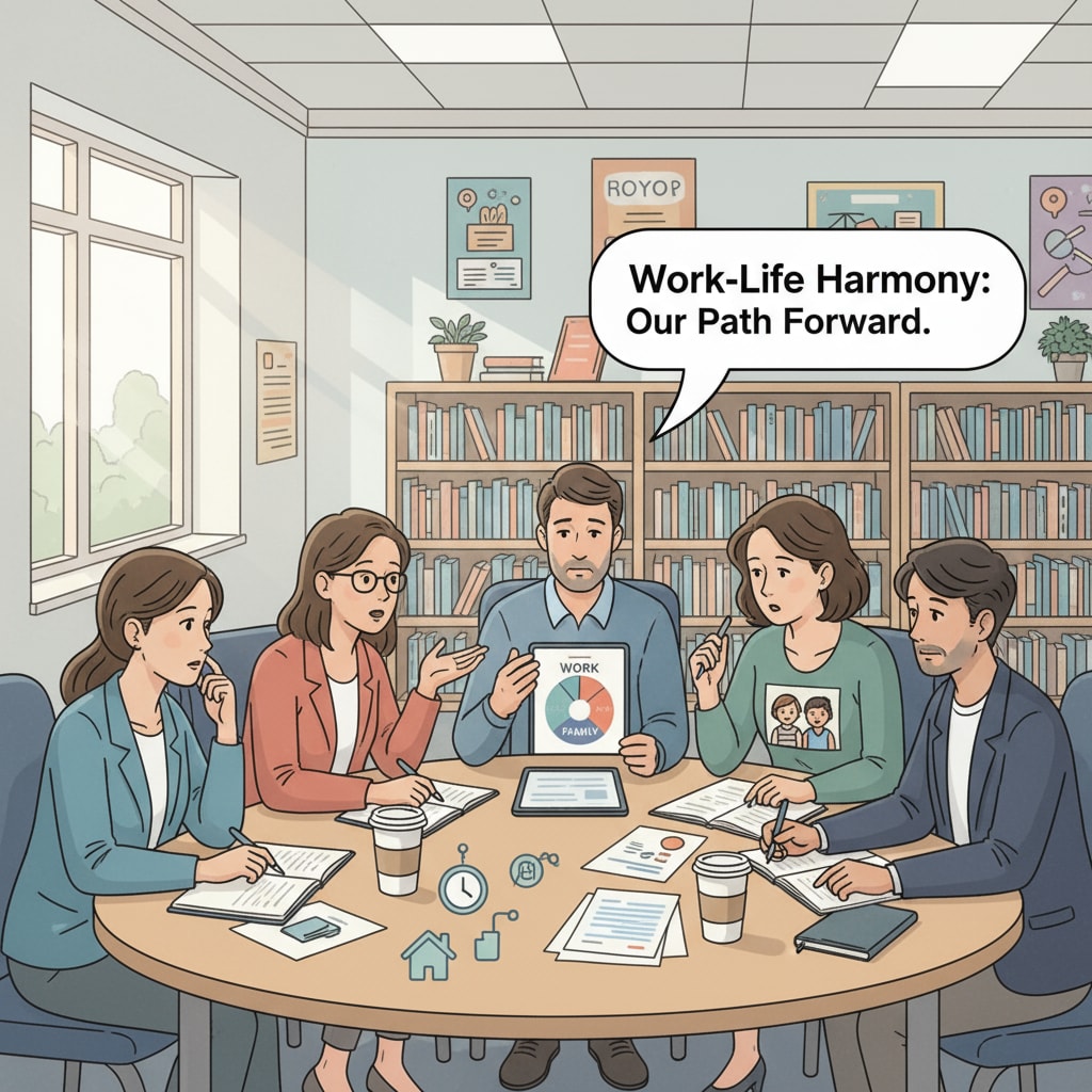 Educators discussing workplace and family balance in K12 education related to child behavior management