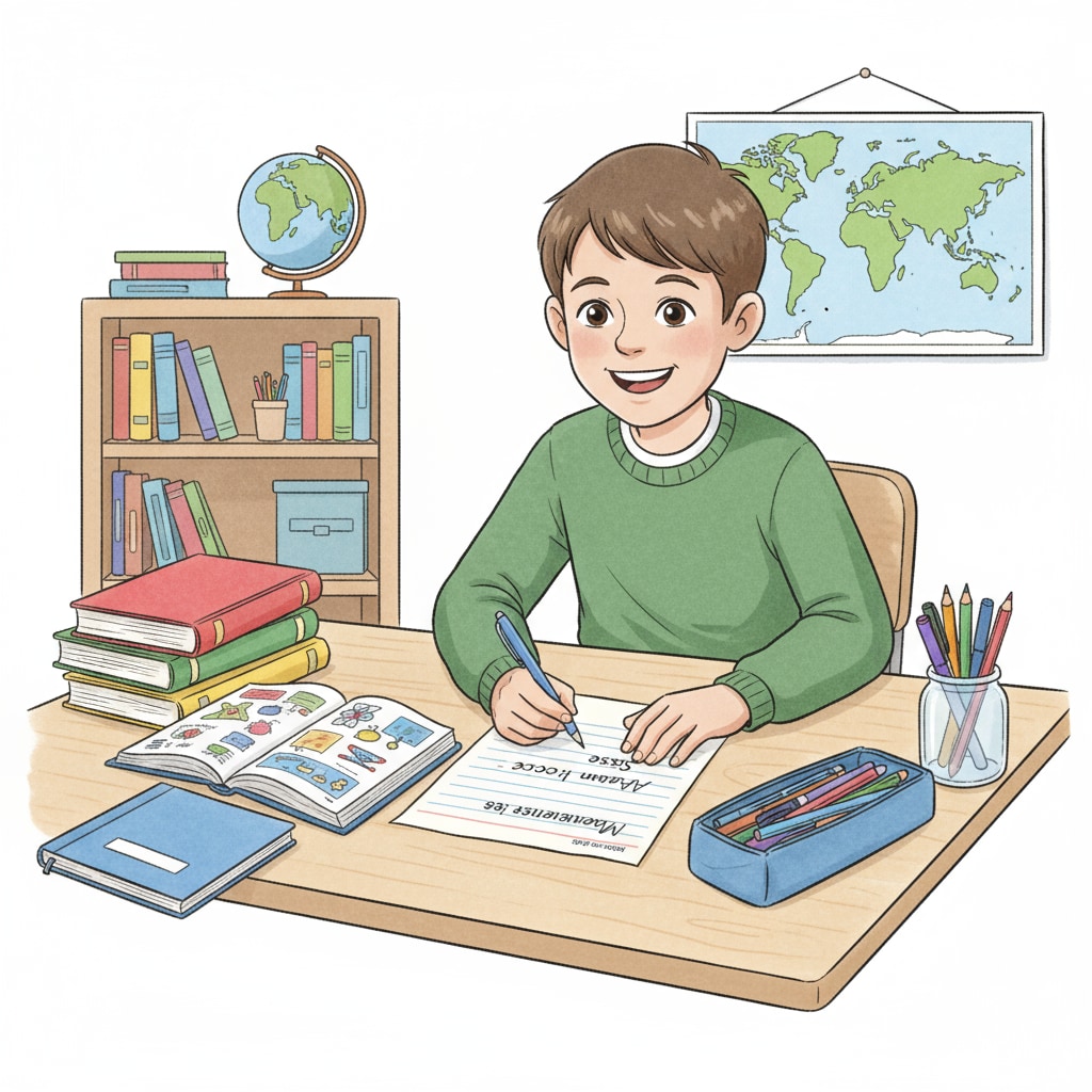 A student engaged in authentic writing