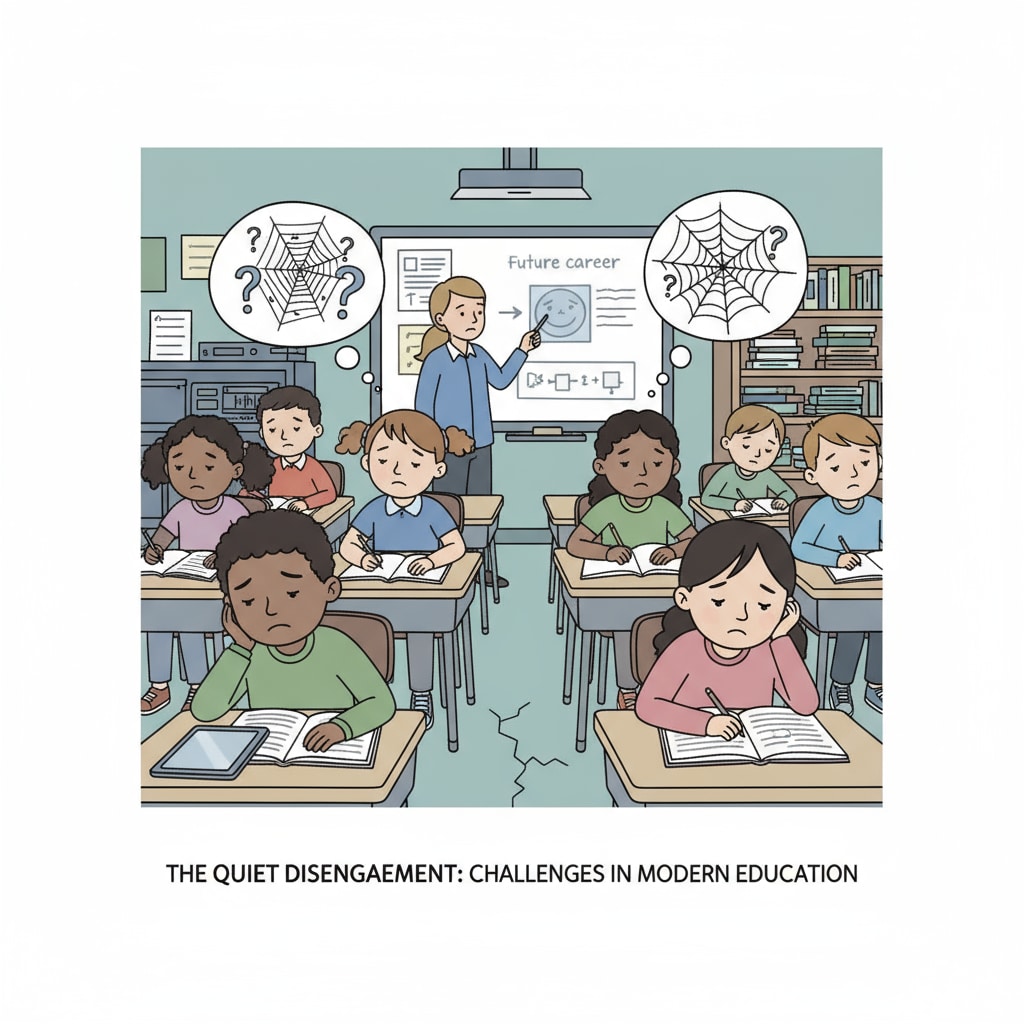 Students in a US K12 classroom showing signs of the cultural defects in the American education system