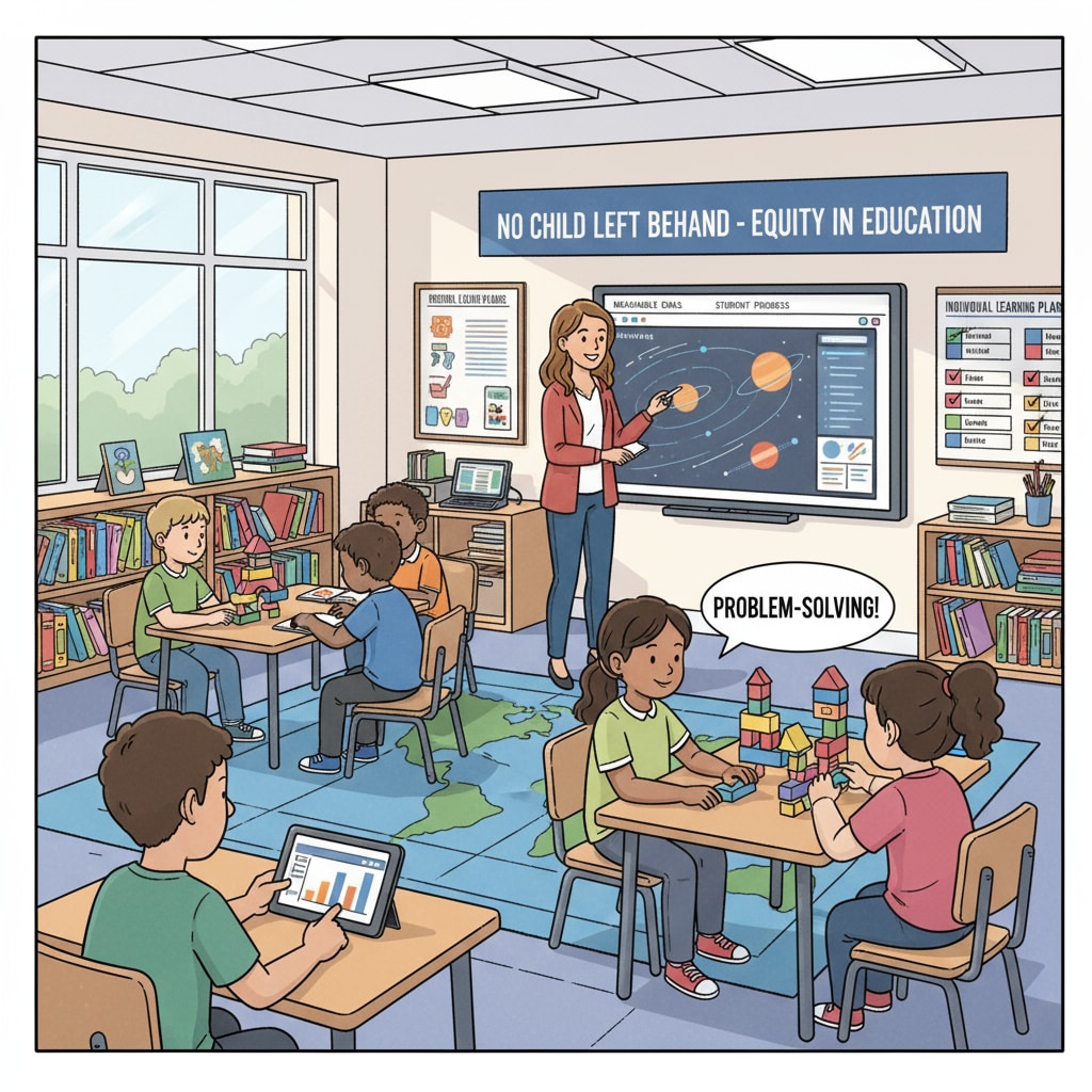 Classroom scene influenced by NCLB, educational accountability, and educational transformation