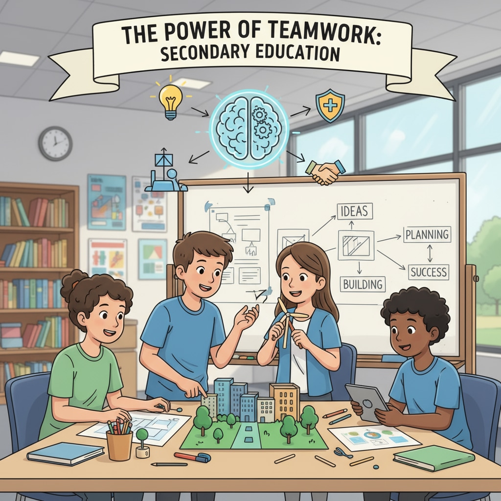 Teamwork among secondary school students related to soft skills and education.