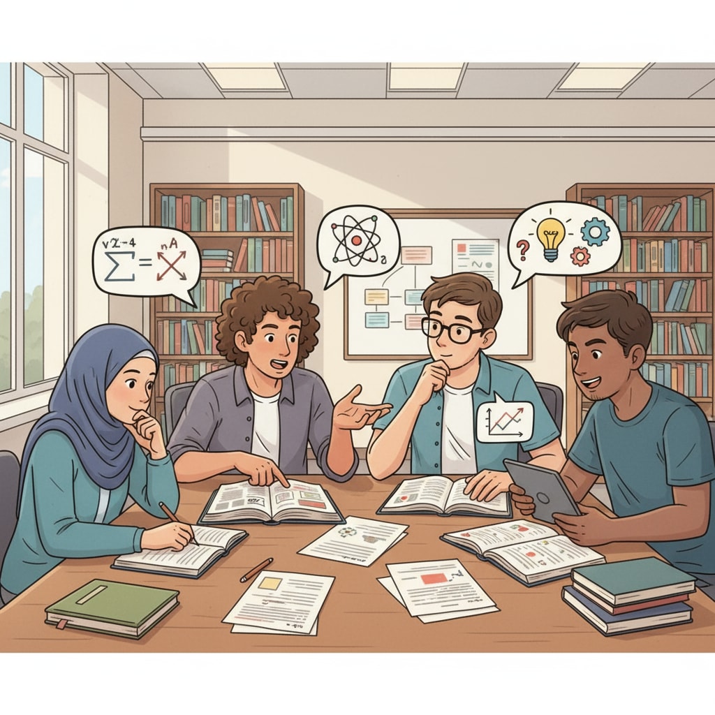 Students engaged in deep learning during a study session