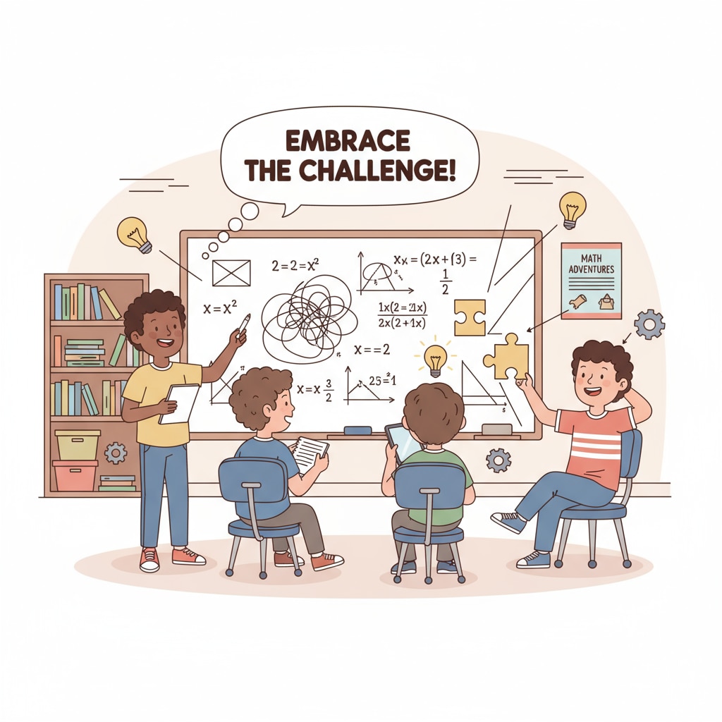 Students working on challenging math problems for deep learning