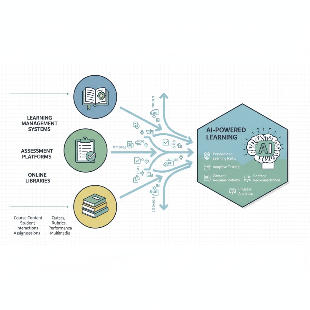 Data integration in an AI learning center for student mastery in K12 education