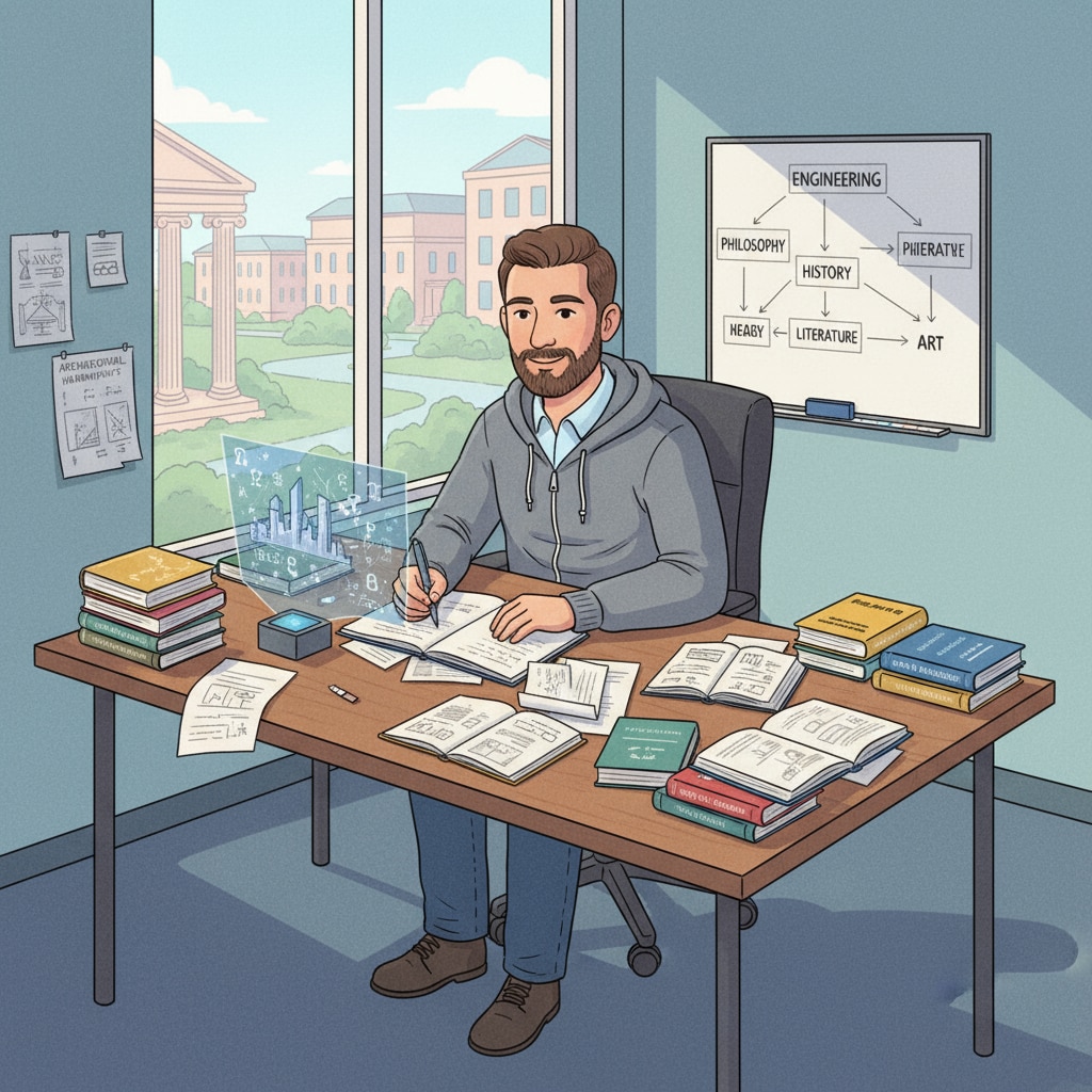 Engineer writing liberal arts inspired ideas