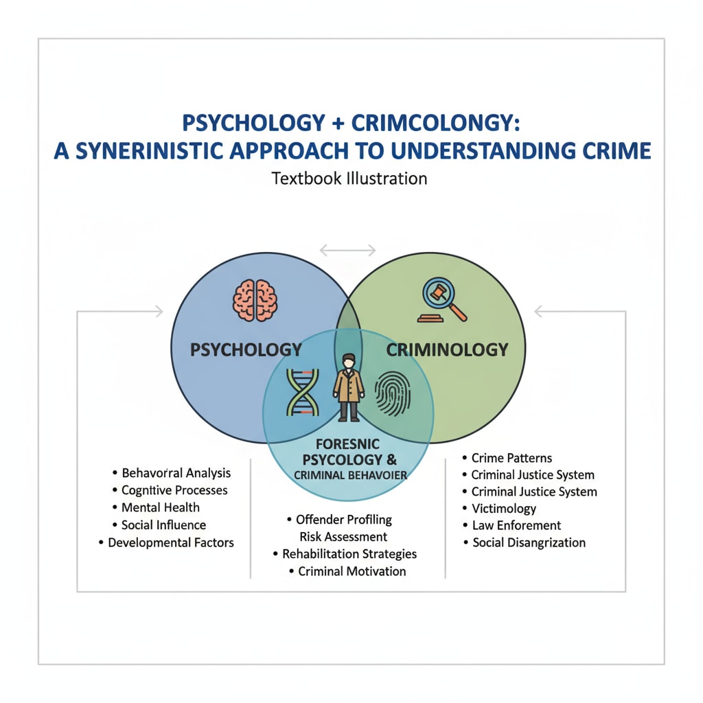 Infographic showing the connection between psychology and criminology