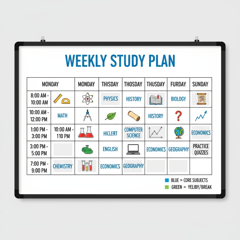 Structured study schedule for adolescents with educational challenges