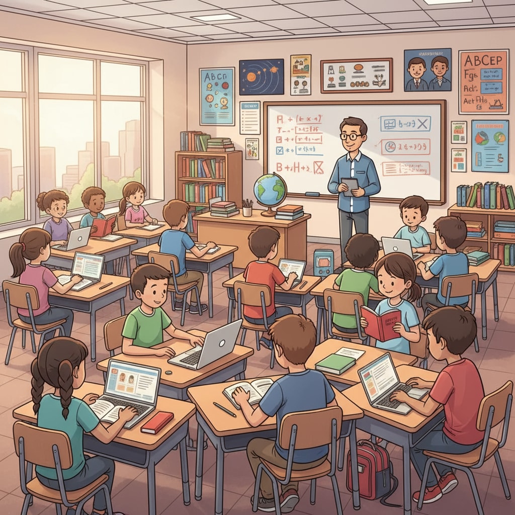 Classroom scene related to academic expulsion, student failure, and college impact in K12 education