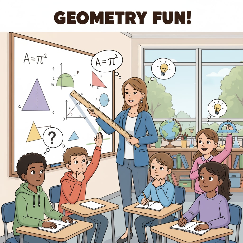 Math teacher explaining to middle school students, relevant to career planning for math majors aiming to teach.